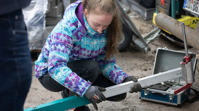 Fanny bei der Arbeit in der Geotechnik